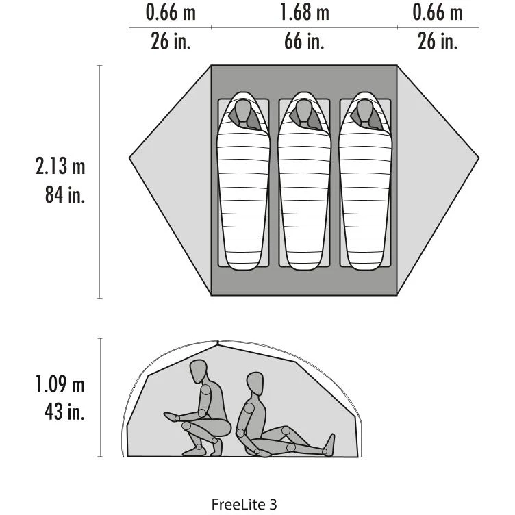 MSR FreeLite 3 Tent - Green 4 MSR FreeLite 3 Tent - Green - Image 2